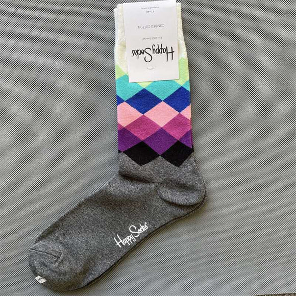 Faded Diamond Purple Socks