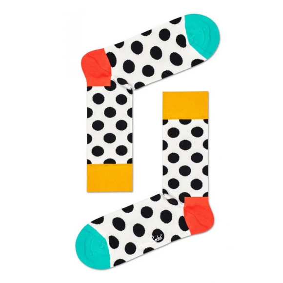 White Black Dots Multicolor Socks