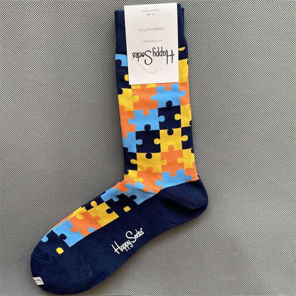 Puzzle Blue Socks