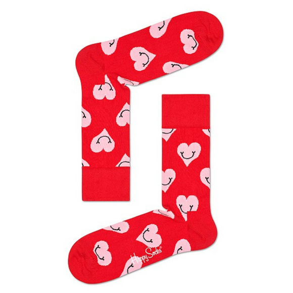 Smile Heart Red Socks