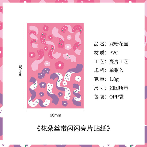 Sticker flower ribbon