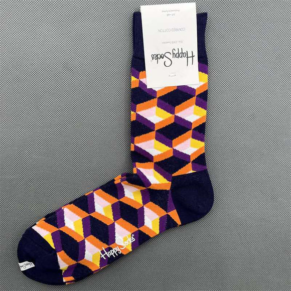Geometric Purple Socks