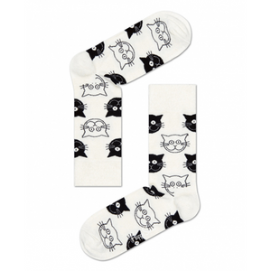 White & Black Kitty Socks