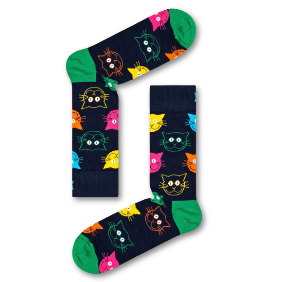 Multicolor Kitty Cat Socks