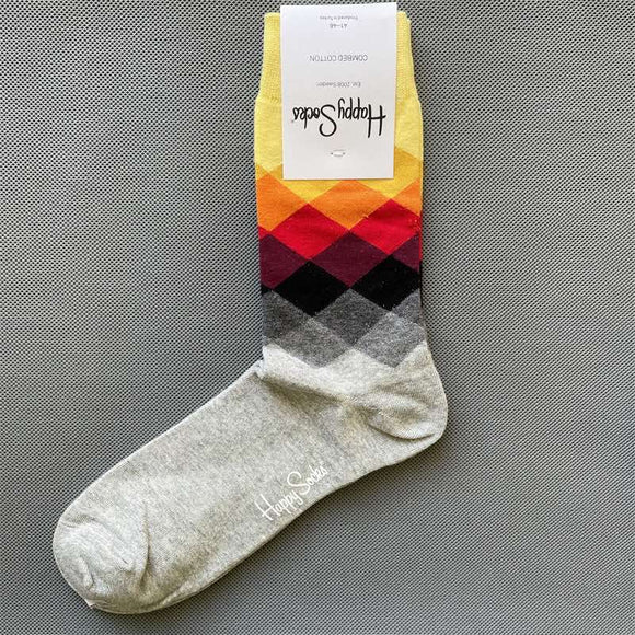 Faded Diamond Grey Socks