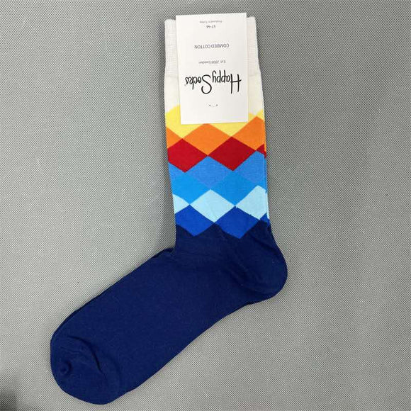 Faded Diamond Blue Socks