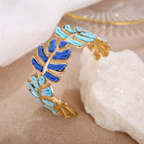 Brazalete Hoja Tropical de Palma y Rafia