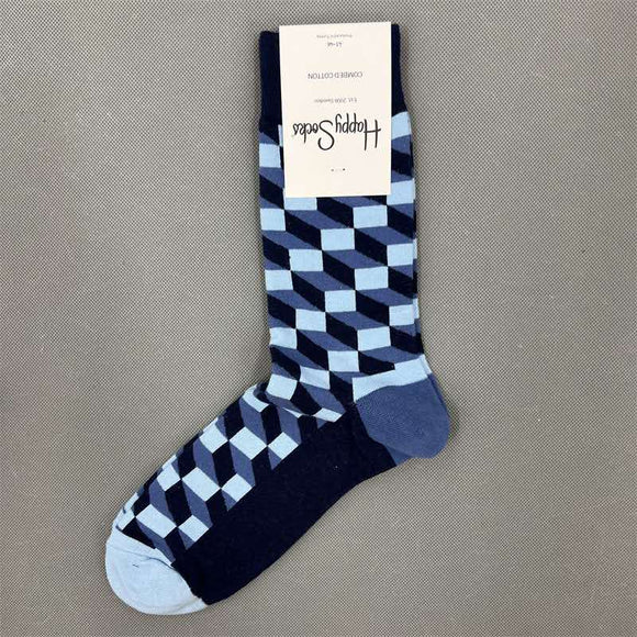 Geometric Blue Socks