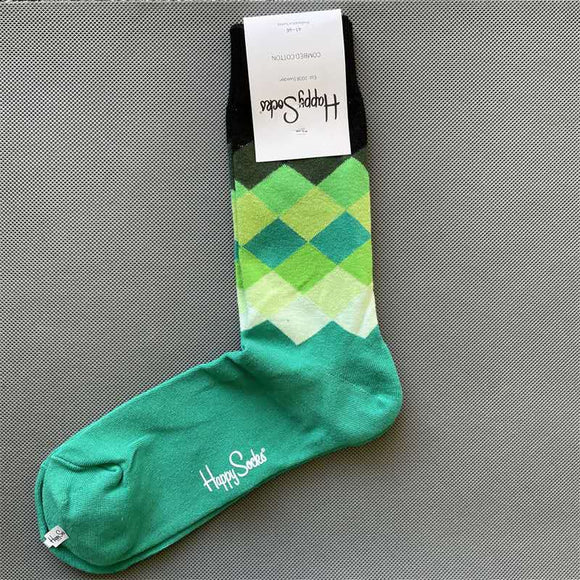 Faded Diamond Green Socks