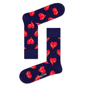 Smile Heart Socks Blue