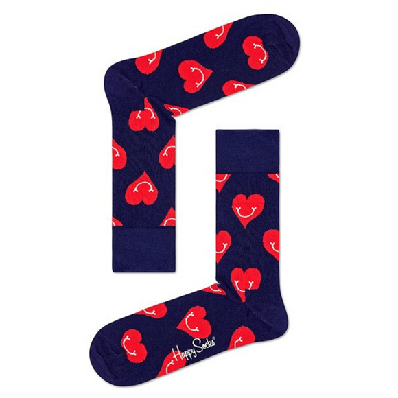 Smile Heart Socks Blue
